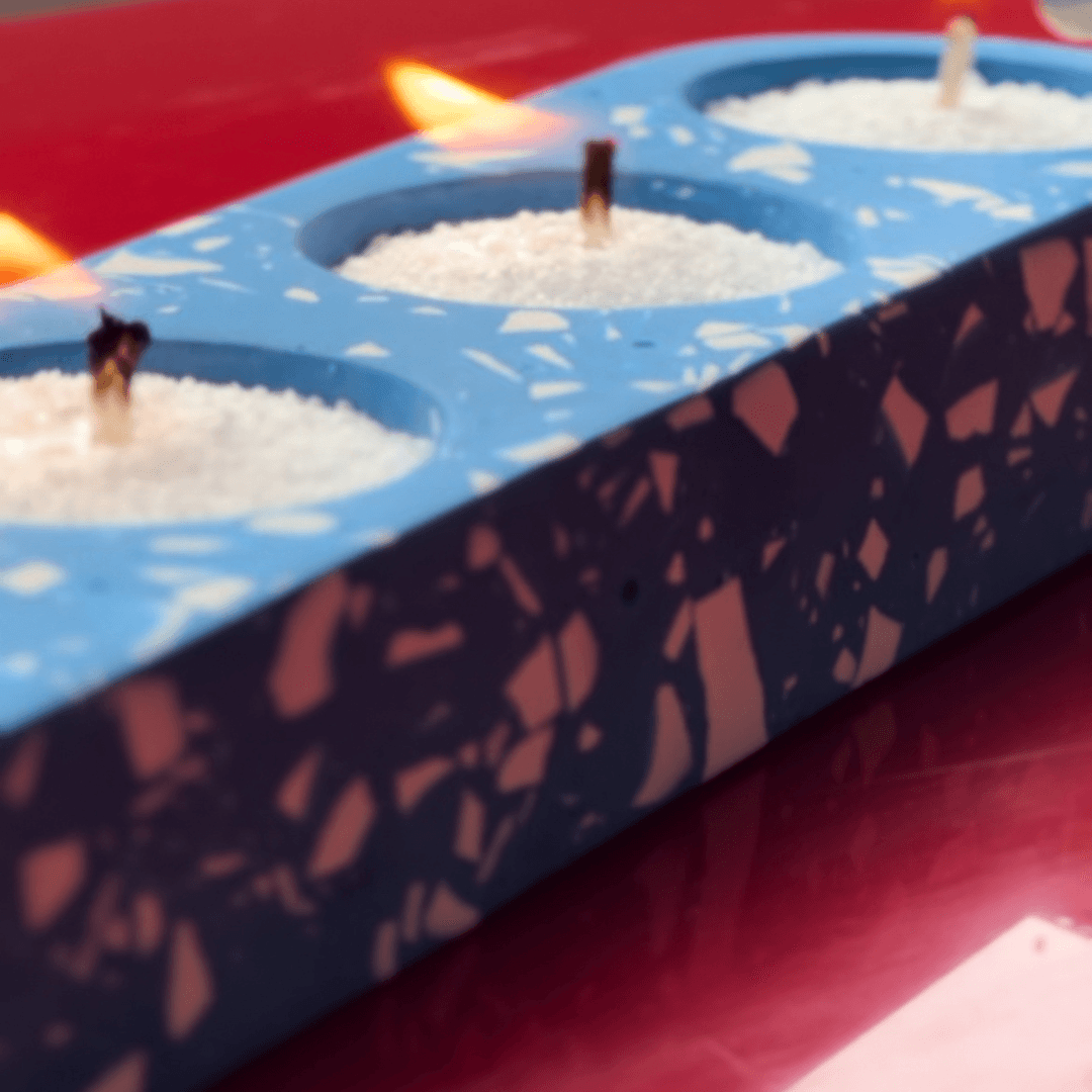 #20 Terrazzo Candle Bean Holder - BohriAli.com