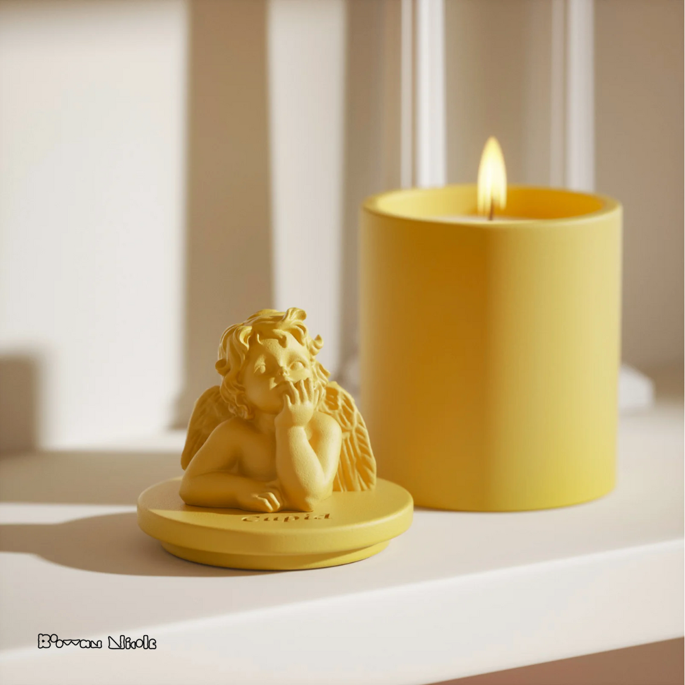 Boowan Nicole: Mythology Sculptures CUPID Concrete Candle Jar Silicone Mould