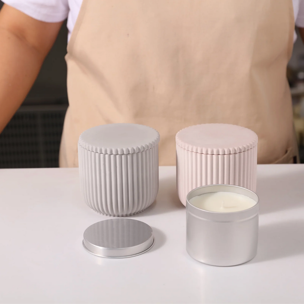 Boowan Nicole: Carousel Ridged Candle Jar Silicone Mould