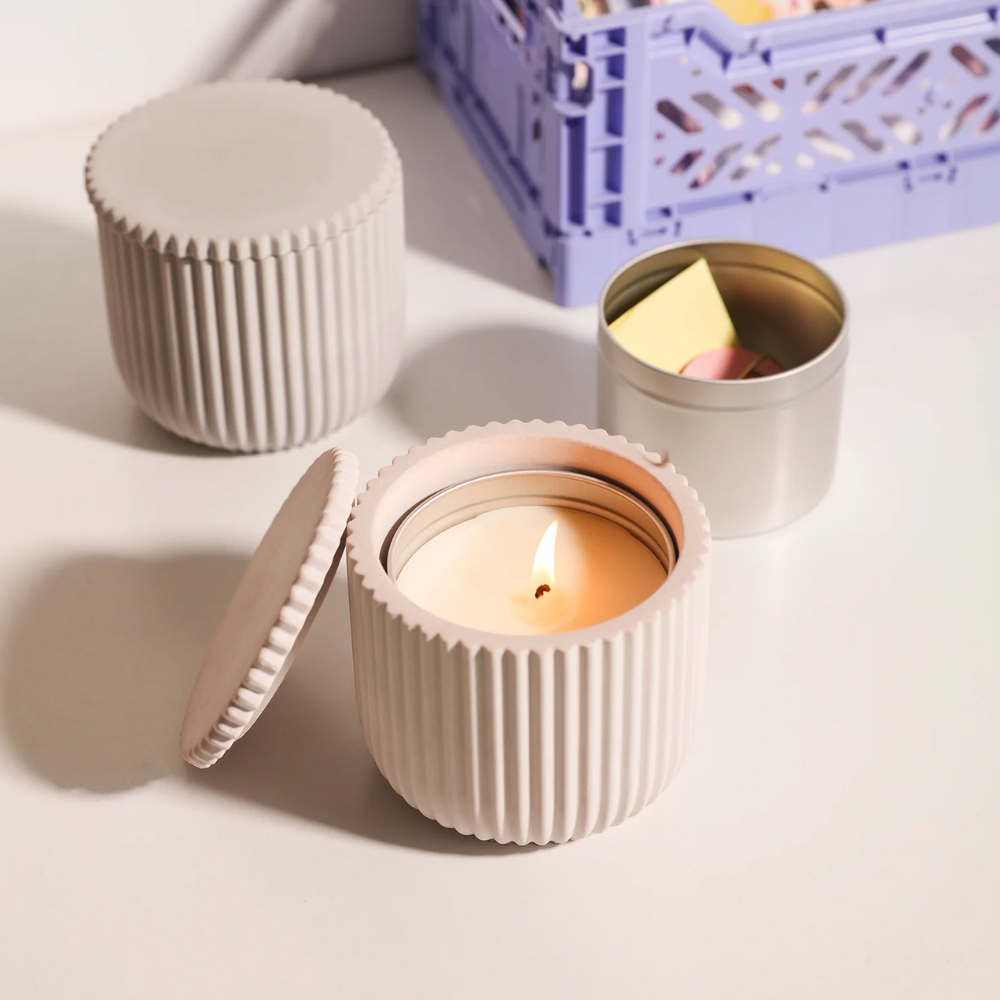 Boowan Nicole: Carousel Ridged Candle Jar Silicone Mould