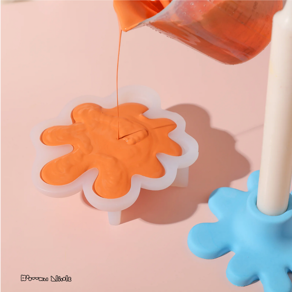 Boowan Nicole: Irregular Taper Candle Holder & Coaster Silicone Mould