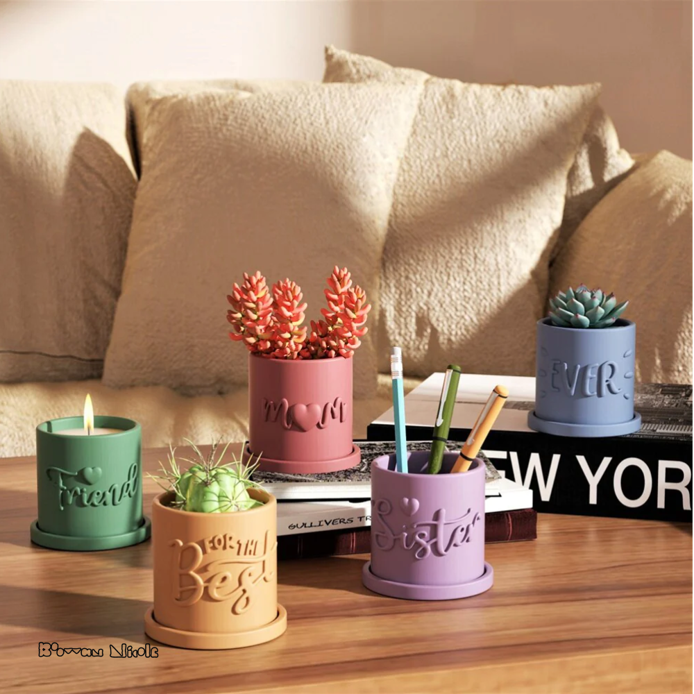 Boowan Nicole: Let Love Grow Collection Plant Pot & Candle Jar (No Lid)