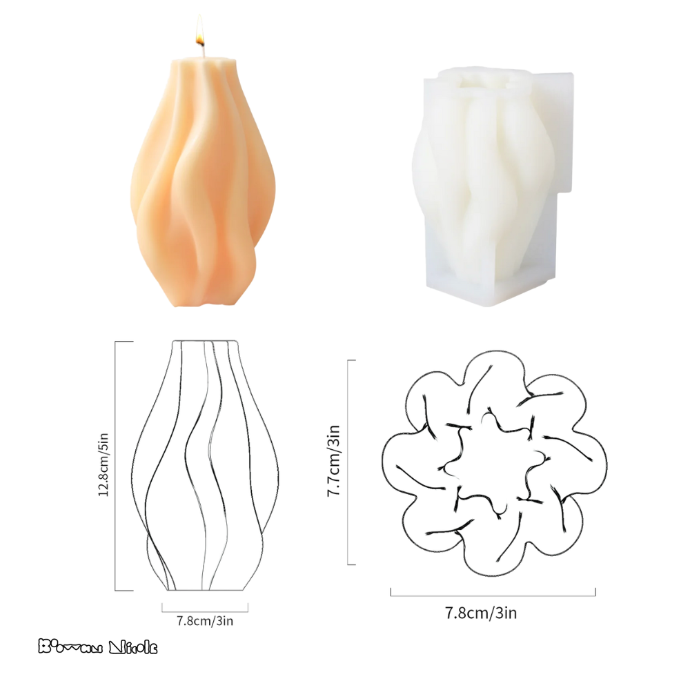 Boowan Nicole: Wave Candle Silicone Mould