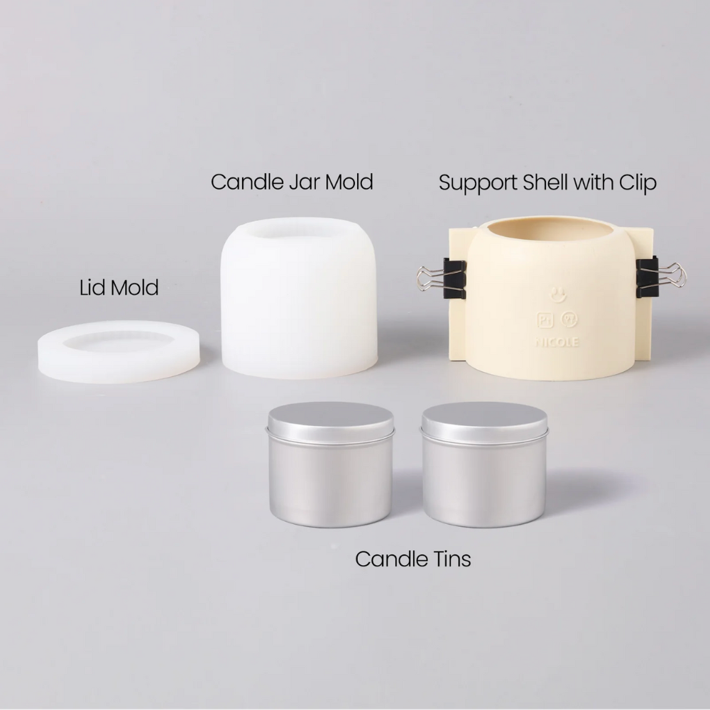Boowan Nicole: Carousel Ridged Candle Jar Silicone Mould