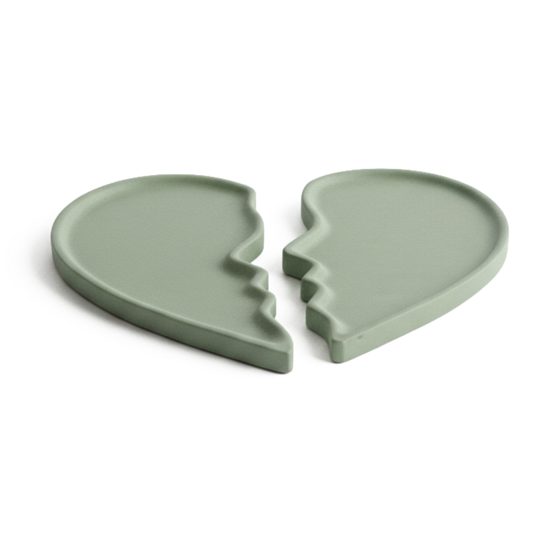Broken Heart Tray Silicone Mould (2-Piece Set) | For Concrete | Jesmonite®️| Resin