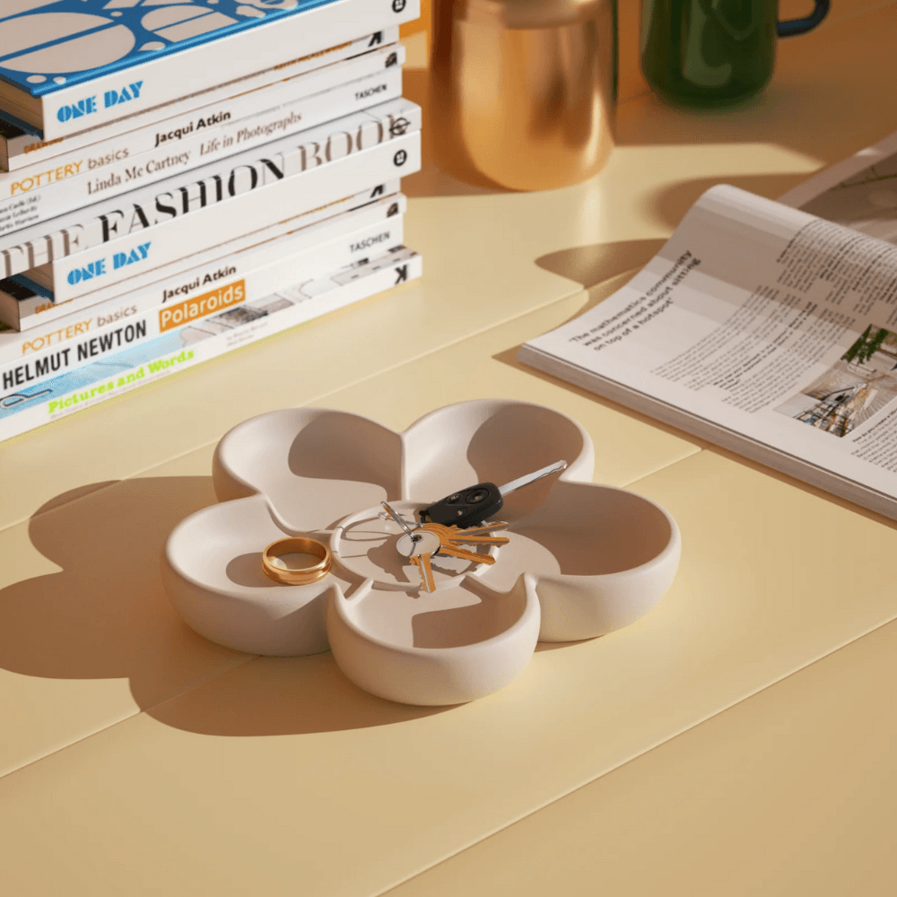 Kishkreations X Boowan Nicole: Gentle Flora Blossom Rimmed Tray Silicone Mold - BohriAli.com