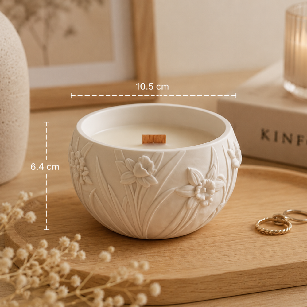 Embossed Flower Bowl Silicone Mould | For Concrete | Jesmonite®️