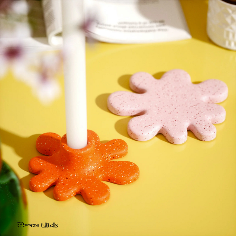 Boowan Nicole: Irregular Taper Candle Holder & Coaster Silicone Mould