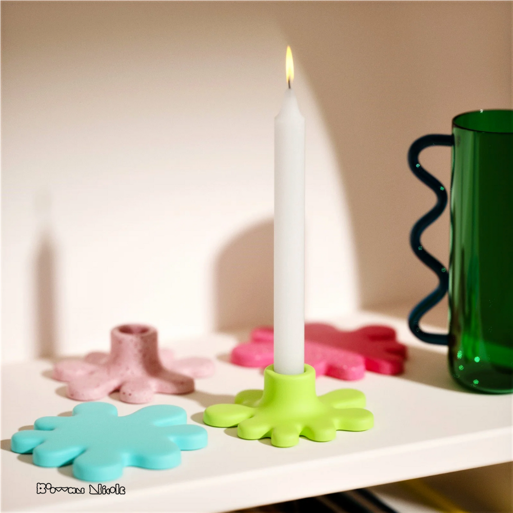 Boowan Nicole: Irregular Taper Candle Holder & Coaster Silicone Mould