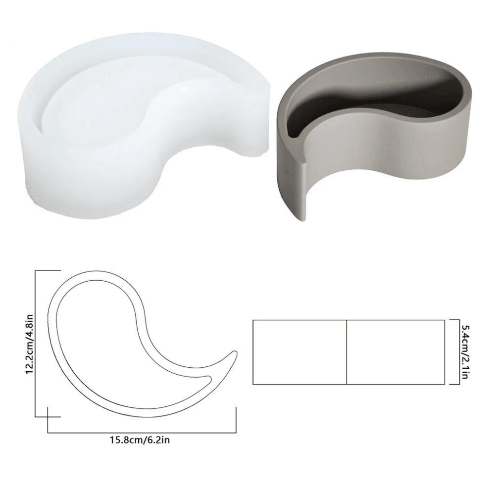 Boowan Nicole: Yin Yang Concrete Succulent Planter Silicone Mould - BohriAli.com