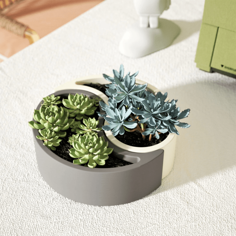 Boowan Nicole: Yin Yang Concrete Succulent Planter Silicone Mould - BohriAli.com