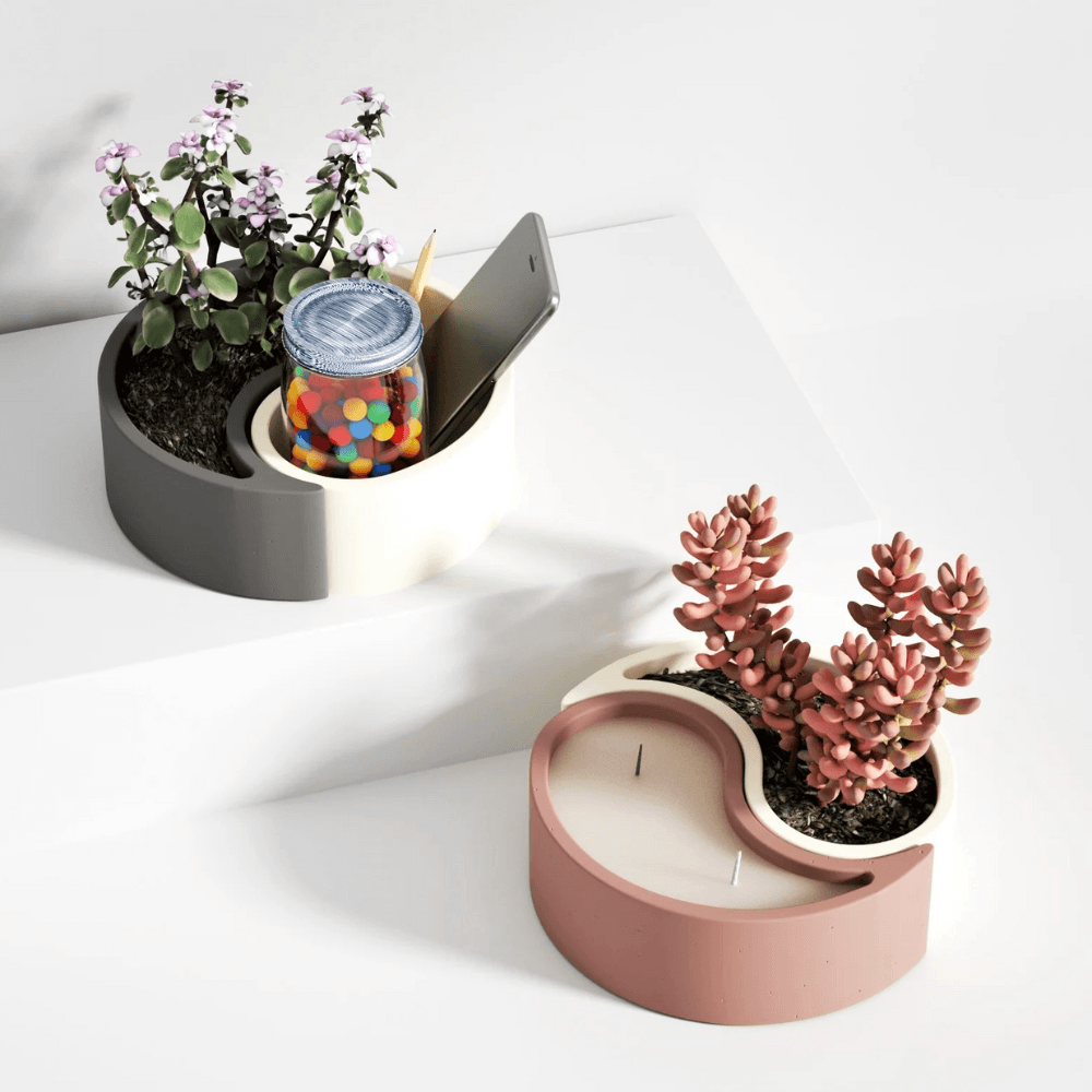 Boowan Nicole: Yin Yang Concrete Succulent Planter Silicone Mould - BohriAli.com