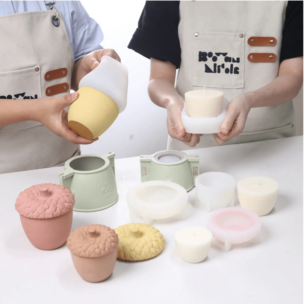 Boowan Nicole: Enchanted Acorn Cottage Candle Jar Mold (3.5 Oz / 7 Oz) - BohriAli.com