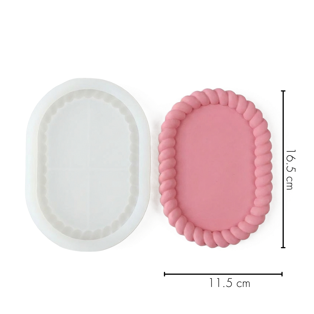 Twisted Rope Edge Tray Silicone Mould Set (5 Shapes) | For Concrete | Jesmonite®️| Resin