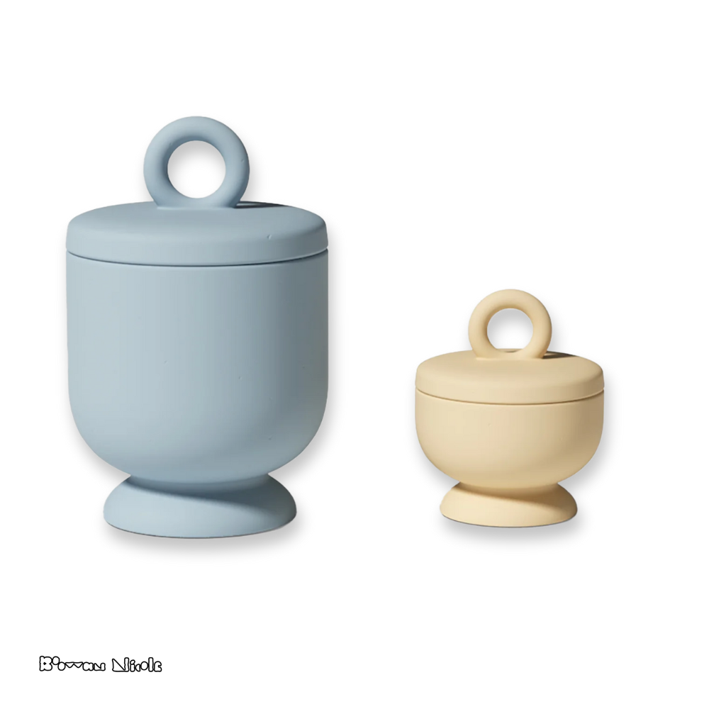 Boowan Nicole: Chalice Candle Jar with Ring Handle Lid Silicone Mold