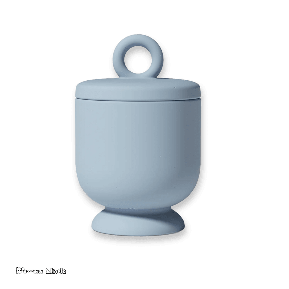 Boowan Nicole: Chalice Candle Jar with Ring Handle Lid Silicone Mold - BohriAli.com