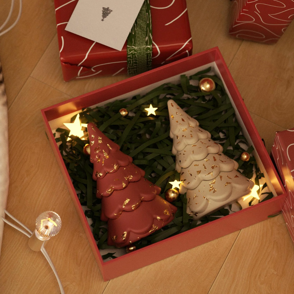 Boowan Nicole: Blooming Stacking Christmas Tree Candle Jar Silicone Mold