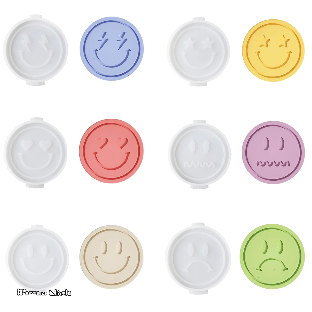 Boowan Nicole: Emoticon Concrete Coaster Silicone Mould