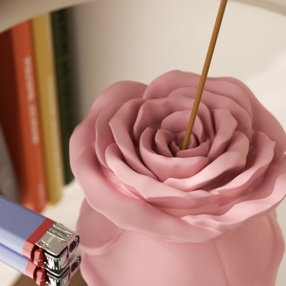 Boowan Nicole: Serene Rose Incense Holder Silicone Mold