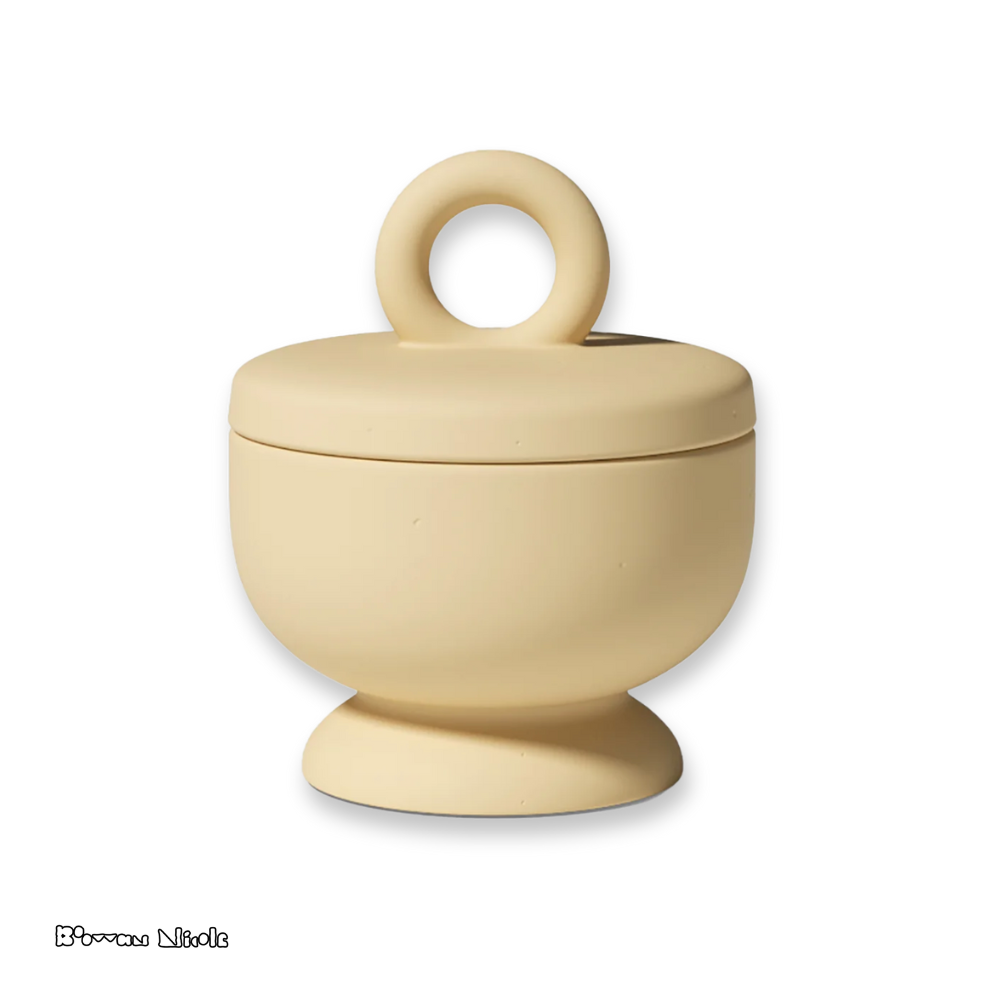 Boowan Nicole: Chalice Candle Jar with Ring Handle Lid Silicone Mold