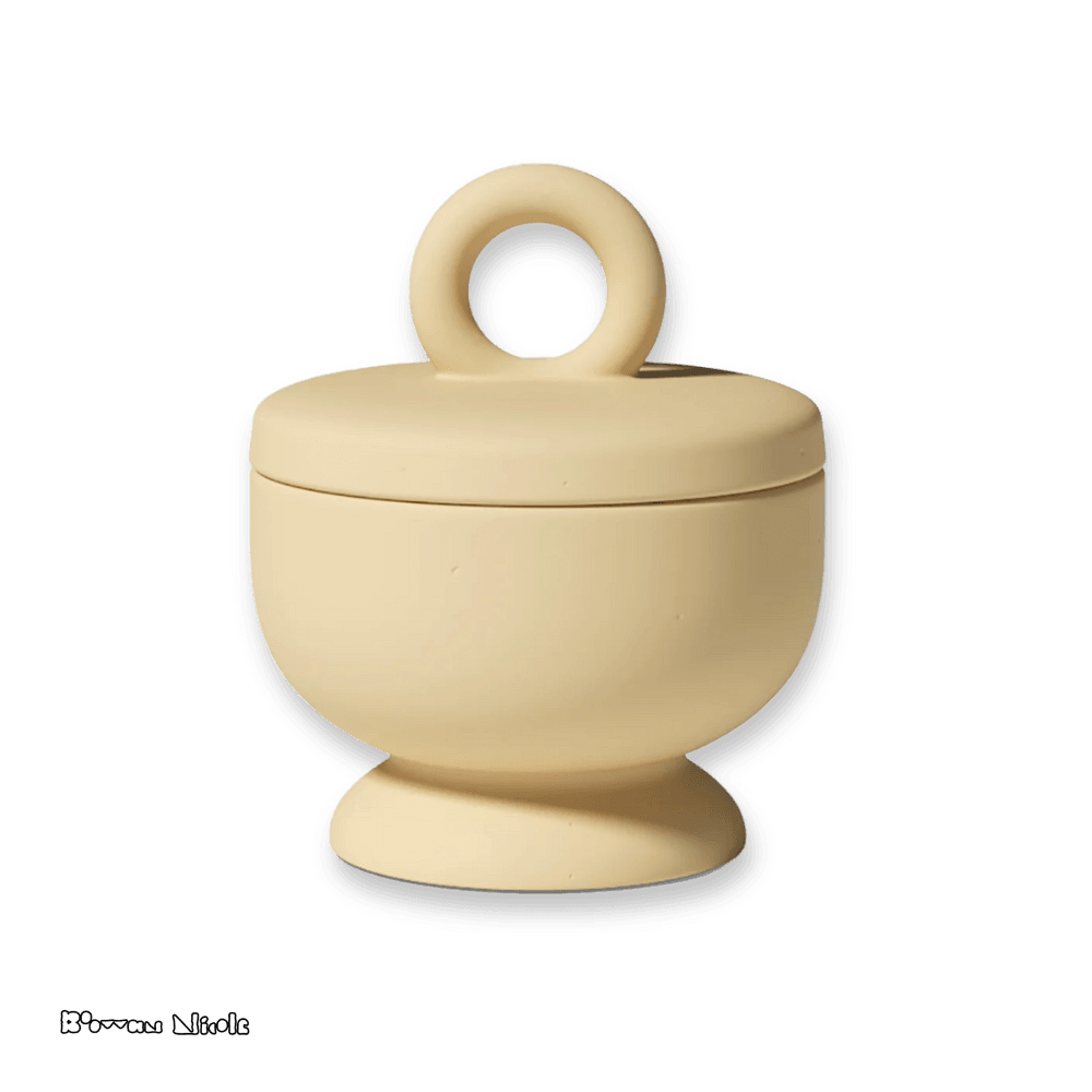 Boowan Nicole: Chalice Candle Jar with Ring Handle Lid Silicone Mold - BohriAli.com