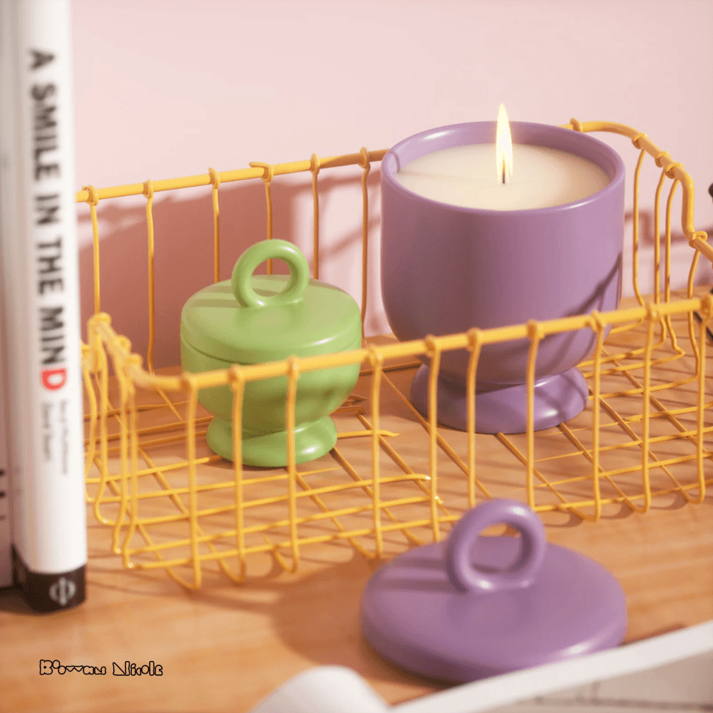 Boowan Nicole: Chalice Candle Jar with Ring Handle Lid Silicone Mold - BohriAli.com