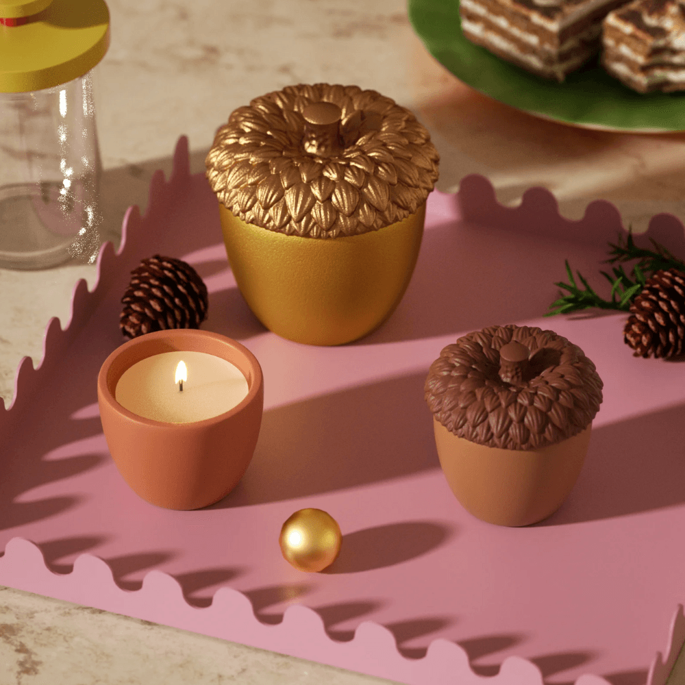 Boowan Nicole: Enchanted Acorn Cottage Candle Jar Mold (3.5 Oz / 7 Oz) - BohriAli.com