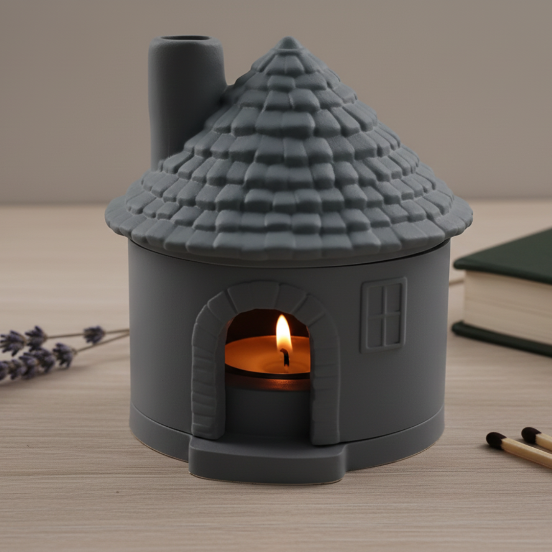 Chimney House Tea-light / Incense Silicone Mould | For Concrete | Jesmonite®️| Resin