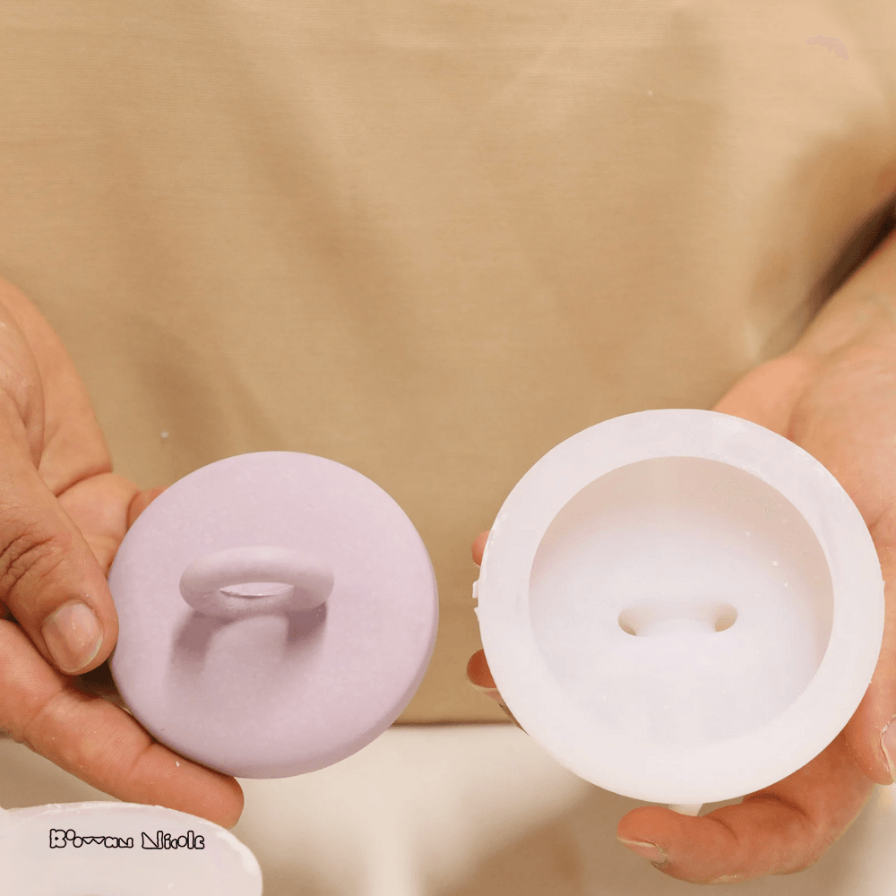 Boowan Nicole: Chalice Candle Jar with Ring Handle Lid Silicone Mold - BohriAli.com