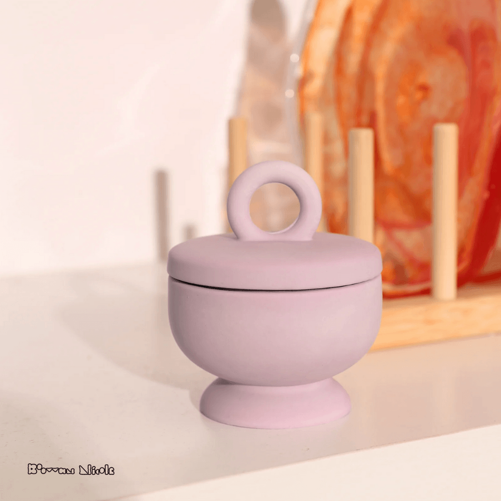 Boowan Nicole: Chalice Candle Jar with Ring Handle Lid Silicone Mold - BohriAli.com