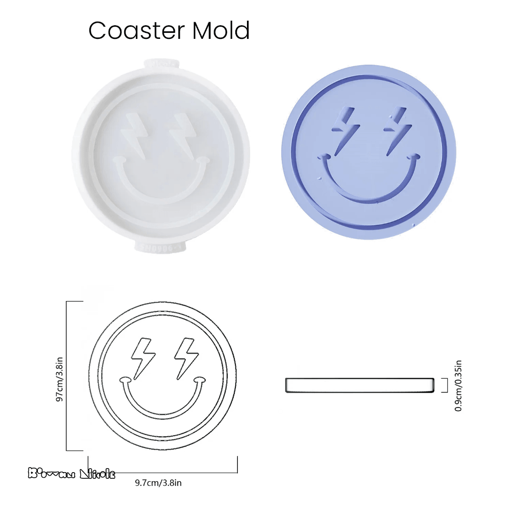 Boowan Nicole: Emoticon Concrete Coaster Silicone Mould - BohriAli.com