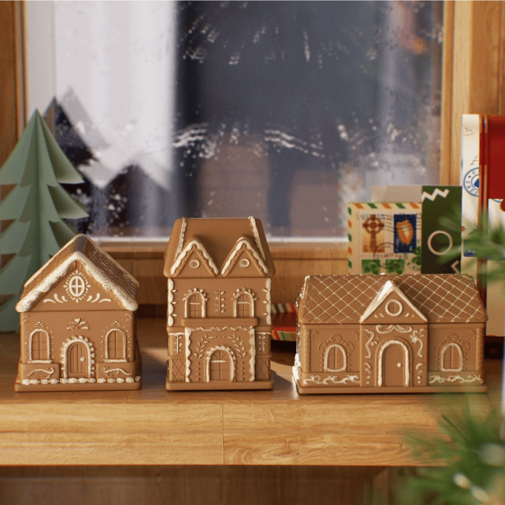 Boowan Nicole: Sweet Gingerbread Cottage Candle Jar Silicone Mold Collection