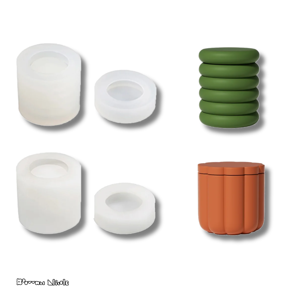 Boowan Nicole: Nicole's Candle Jar with Lid Silicone Mould
