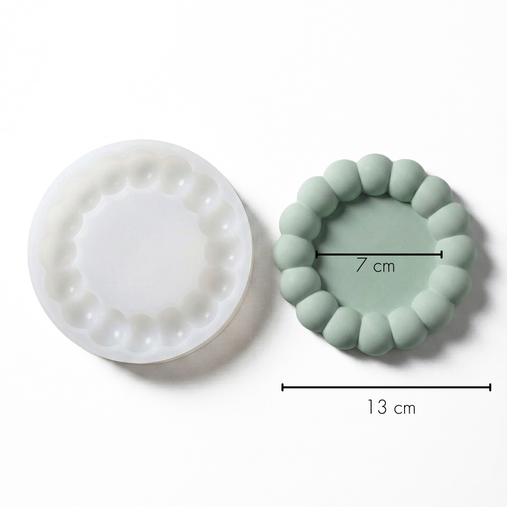 Small Bubble Rim Round Tray Silicone Mould | For Concrete | Jesmonite®️| Resin