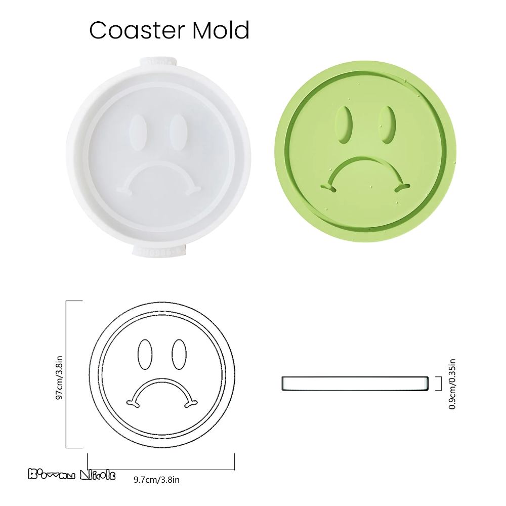 Boowan Nicole: Emoticon Concrete Coaster Silicone Mould