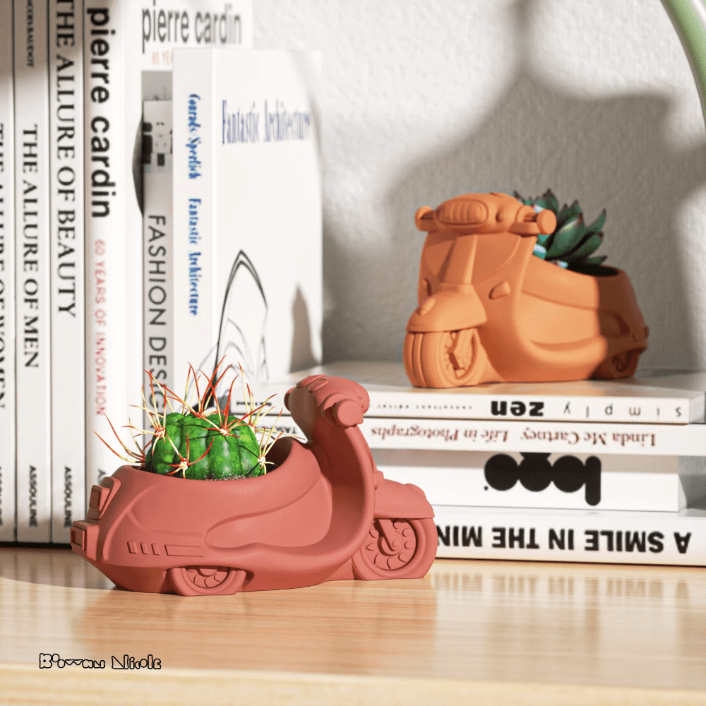 Boowan Nicole: Vespa Motorcycle Plant Pot Concrete Silicone Mould - BohriAli.com