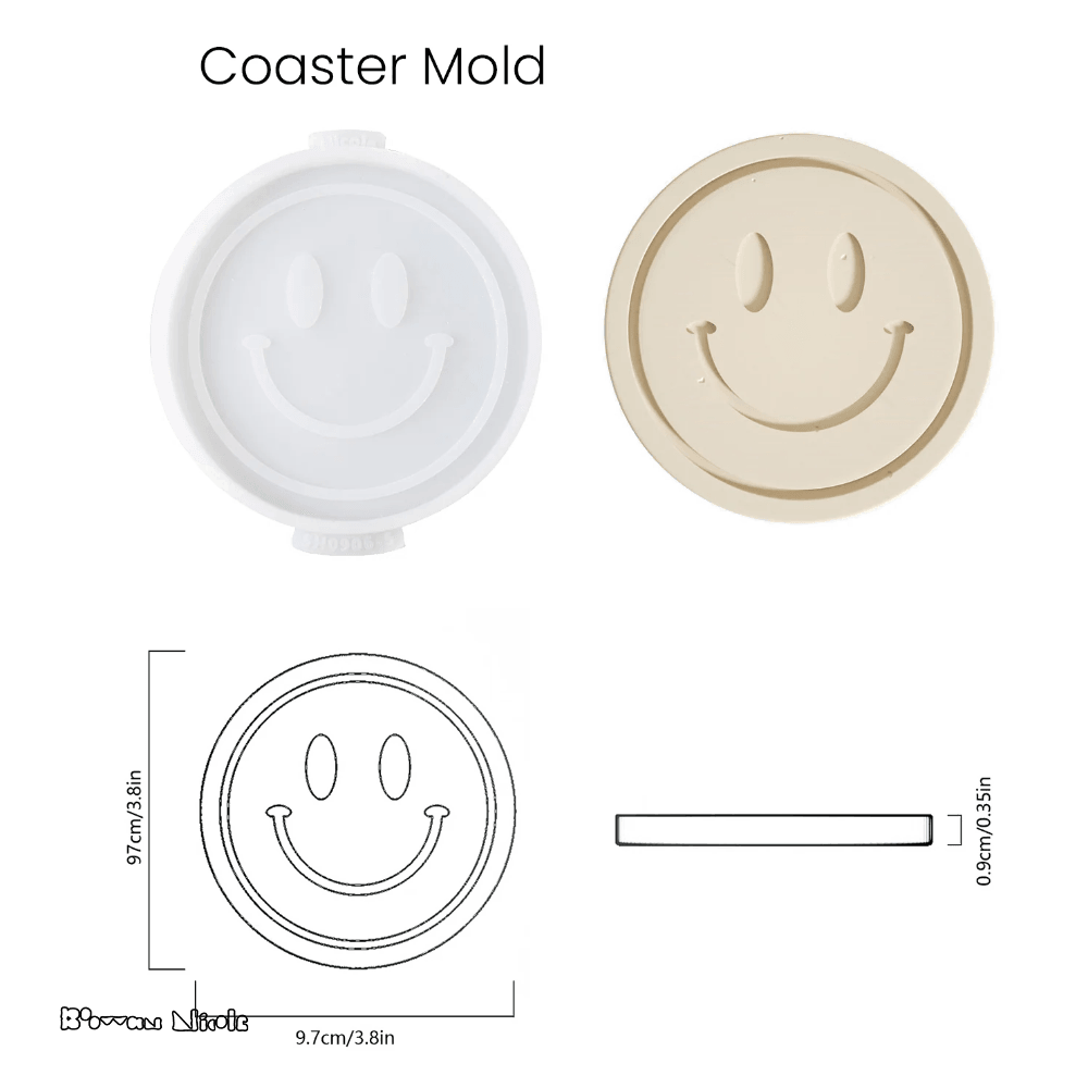 Boowan Nicole: Emoticon Concrete Coaster Silicone Mould - BohriAli.com