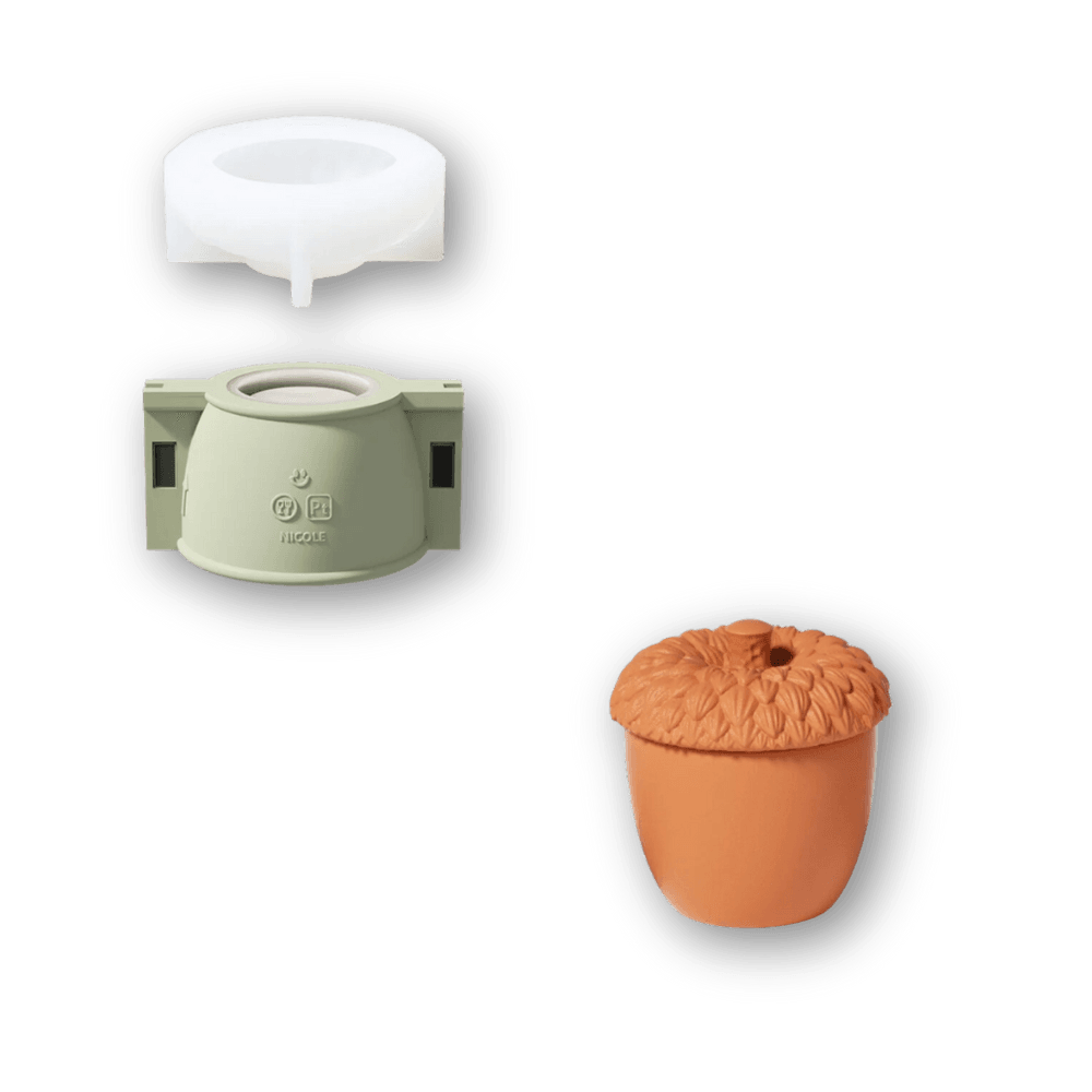 Boowan Nicole: Enchanted Acorn Cottage Candle Jar Mold (3.5 Oz / 7 Oz) - BohriAli.com
