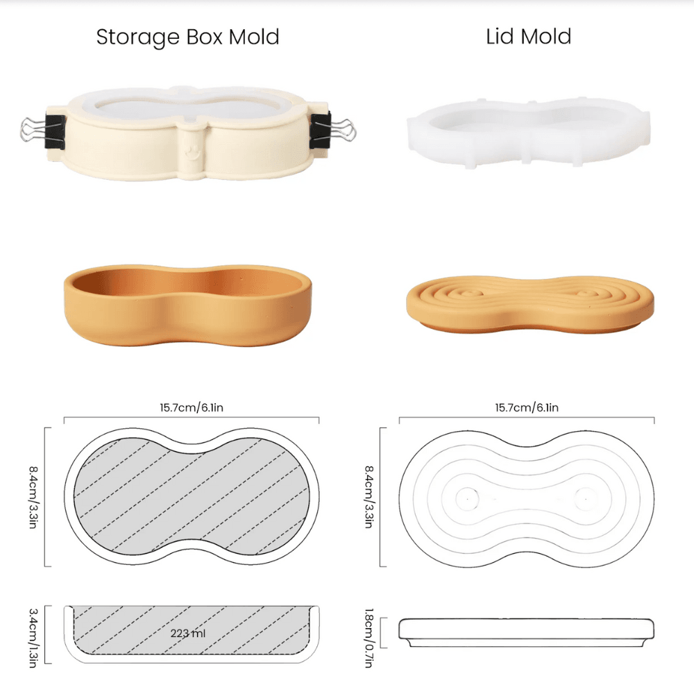 Boowan Nicole: Wriggle (Trinket) Storage Box Silicone Mould - 1 (SH1027) - BohriAli.com