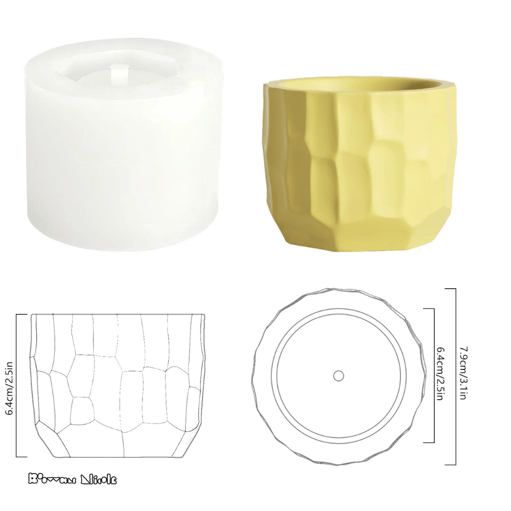 Boowan Nicole: Concrete Sculptural Plant Pot Silicone Mould - BohriAli.com
