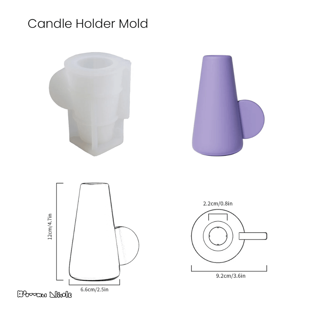 Boowan Nicole: Geometric Taper Candle Holder Silicone Mould - BohriAli.com