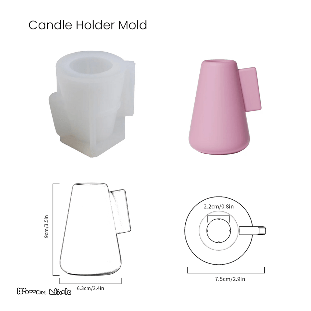 Boowan Nicole: Geometric Taper Candle Holder Silicone Mould - BohriAli.com