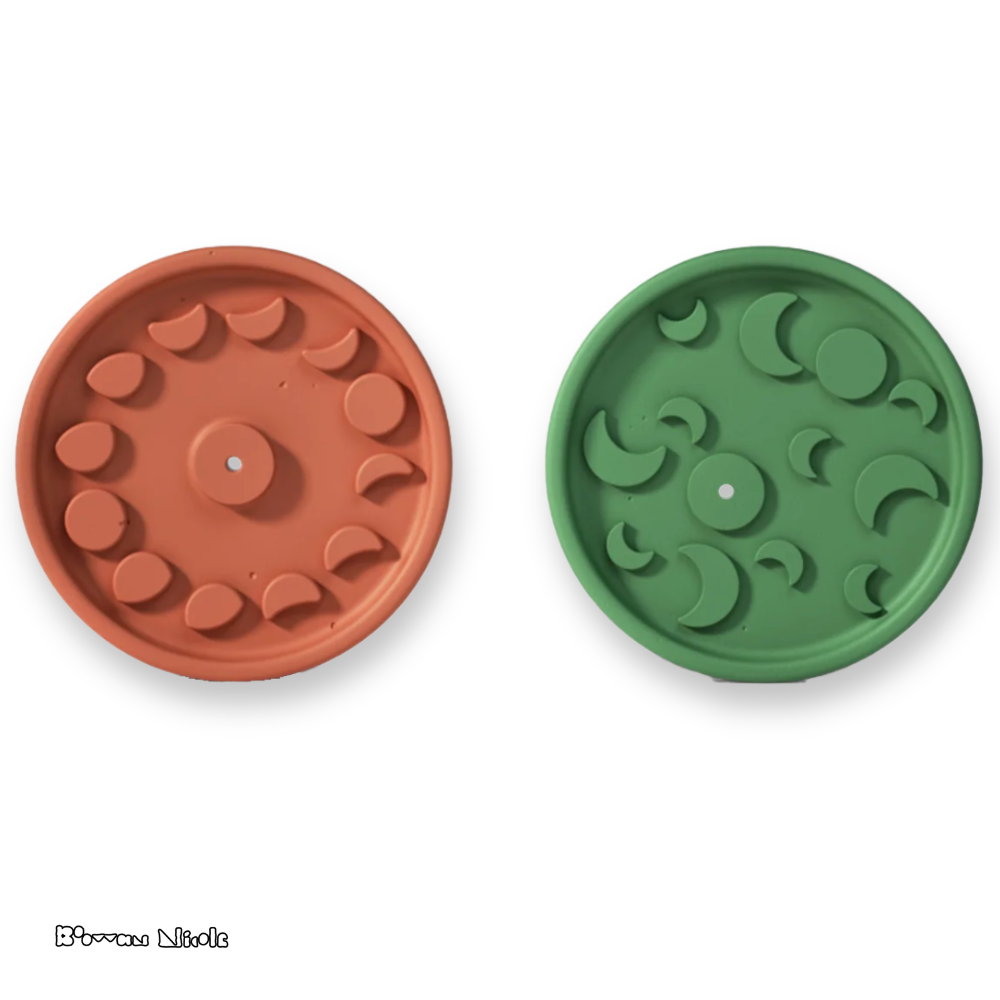 Boowan Nicole: Sun and Moon Concrete Incense Holder Silicone Mold