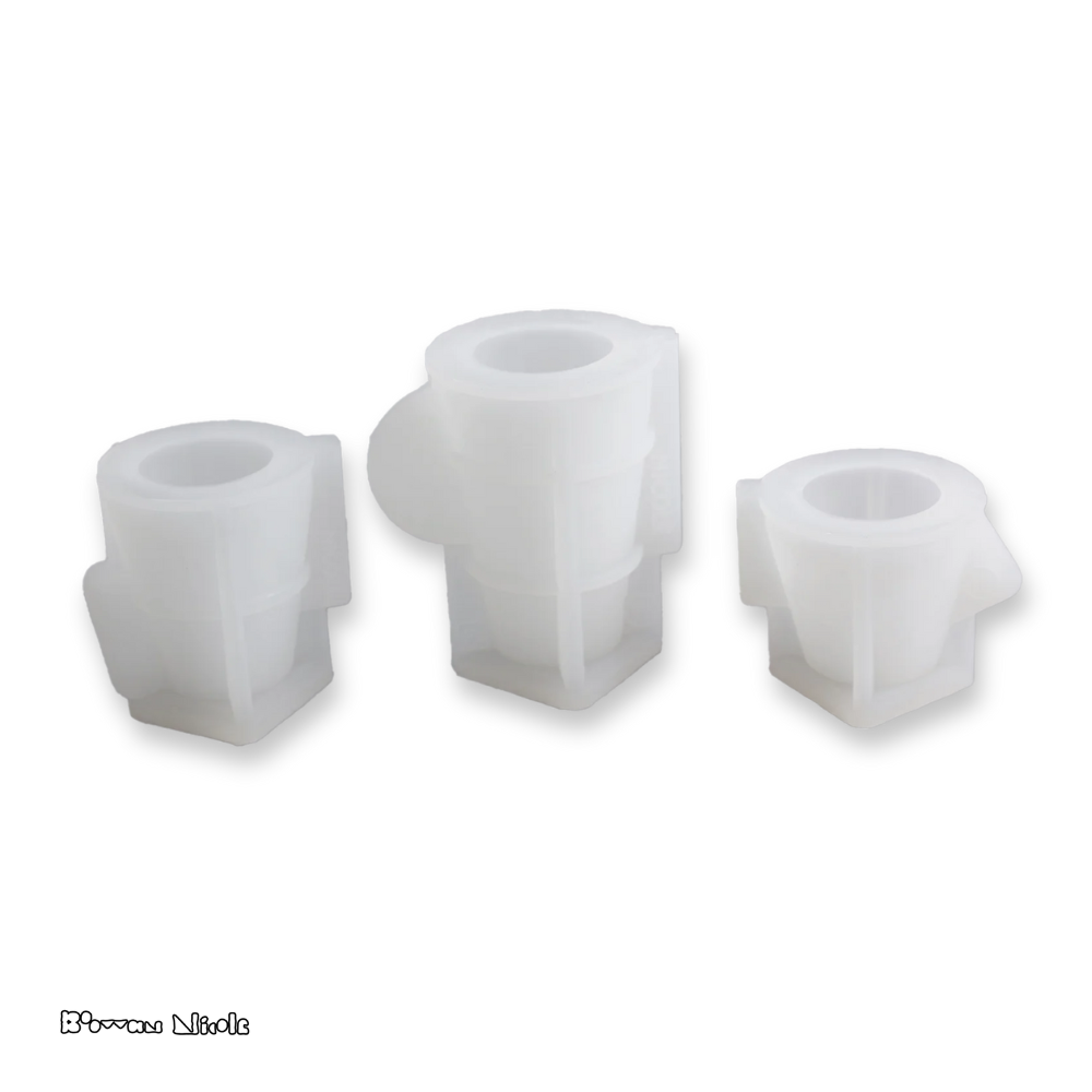 Boowan Nicole: Geometric Taper Candle Holder Silicone Mould