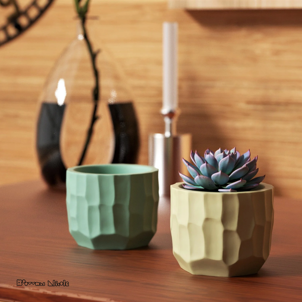 Boowan Nicole: Concrete Sculptural Plant Pot Silicone Mould