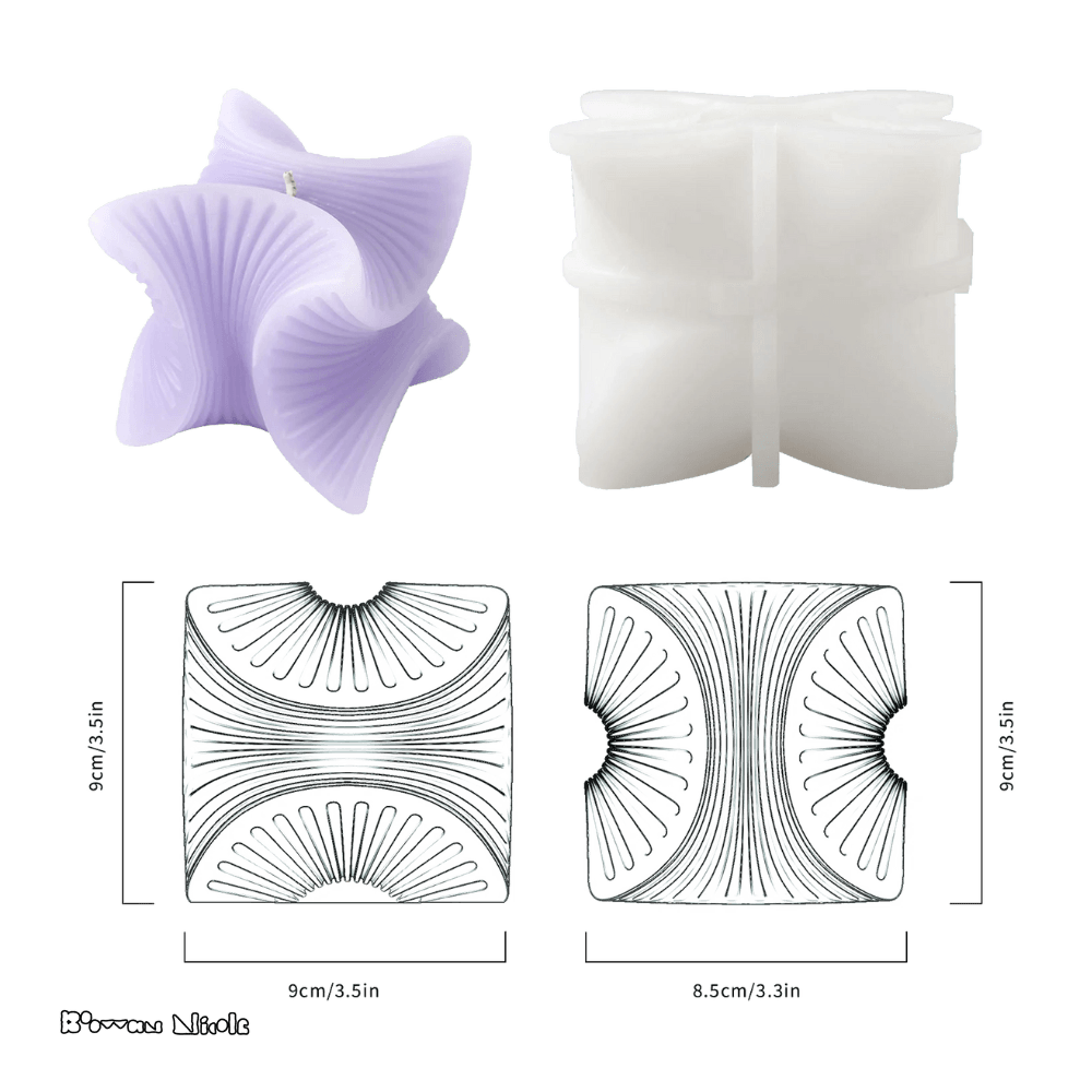Boowan Nicole: Ribbed Twisted Cube Candle Silicone Mould - BohriAli.com