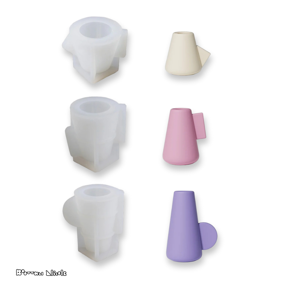 Boowan Nicole: Geometric Taper Candle Holder Silicone Mould