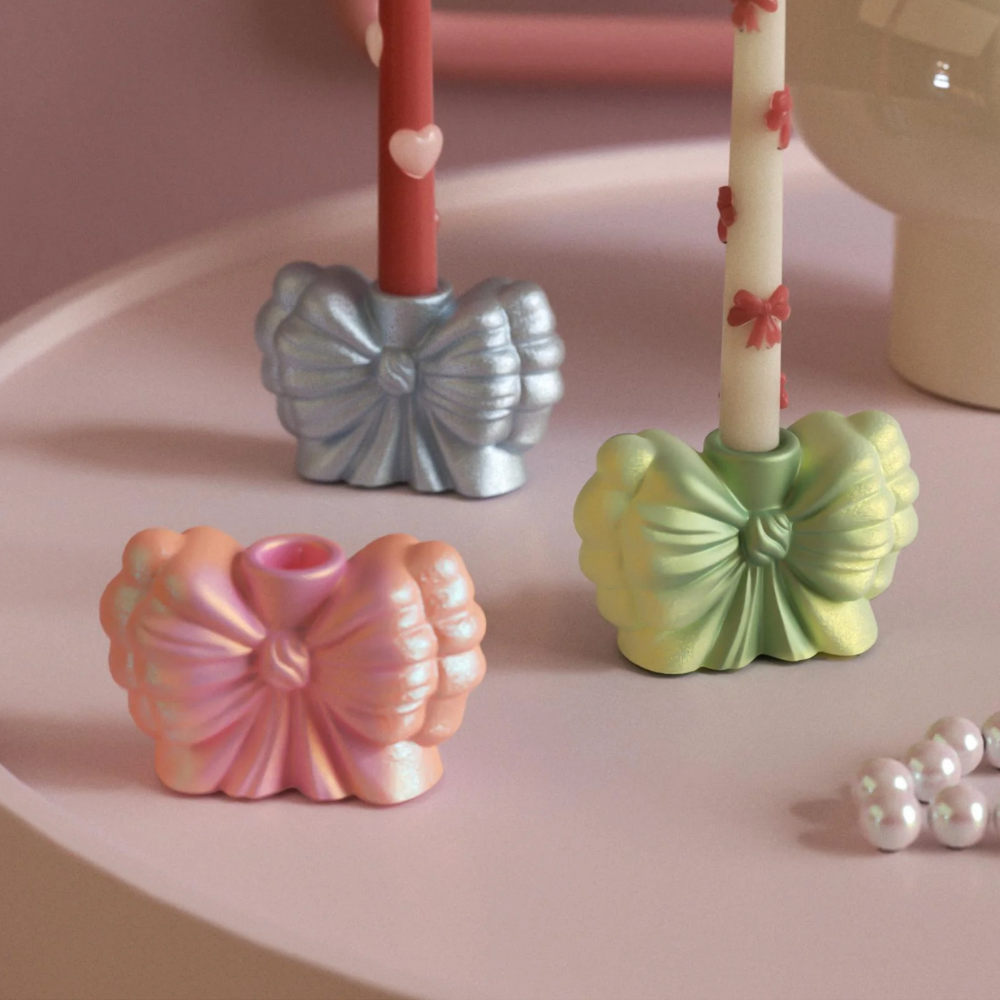 Boowan Nicole: Whimsy Bow Candle Holder Silicone Mold