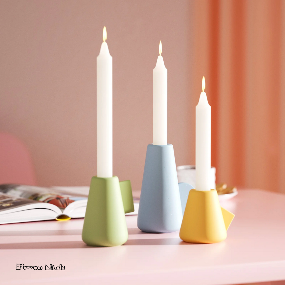 Boowan Nicole: Geometric Taper Candle Holder Silicone Mould