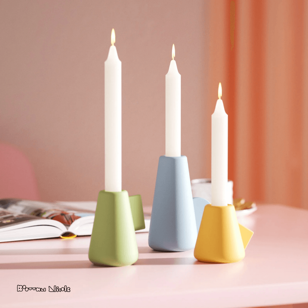 Boowan Nicole: Geometric Taper Candle Holder Silicone Mould - BohriAli.com
